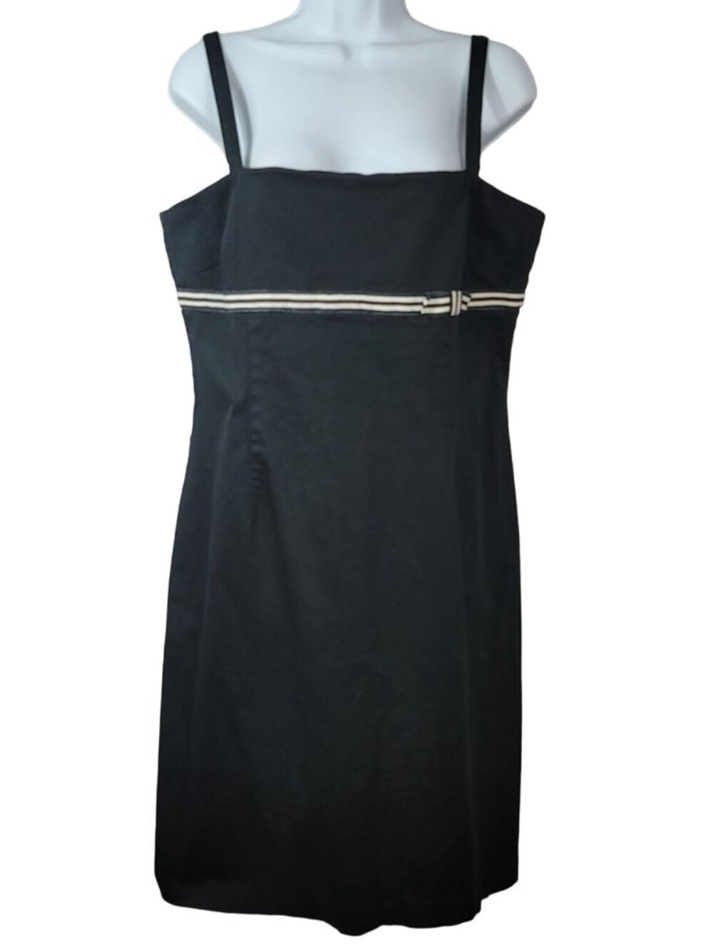 Yves Cossette Depeche Mode Sun Dress Black Size 14 Strap Sleeveless Zip Bow VTG
